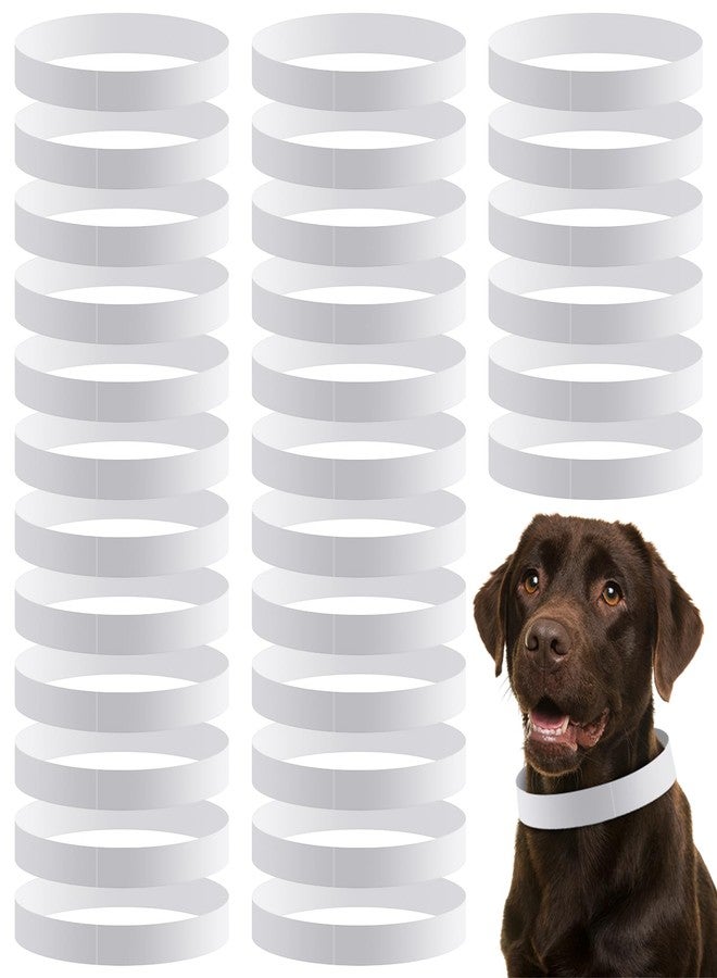Clysee 500 Count 20inch Adjustable Paper Dog Collars with Tear Resistant Waterproof Whelping Collars Paper Puppy ID Bands Adhesive Pet Identification Tags for Newborn Dog Cat Hospitals(White) - Image 1